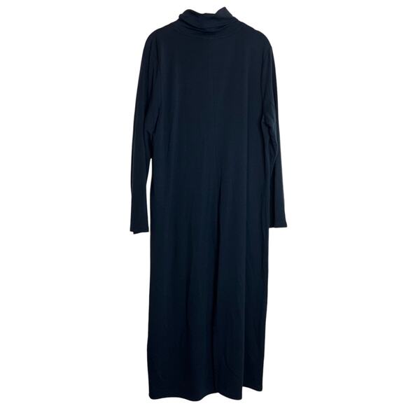 Pure Jill Womens Maxi Dress Petite L Navy French Terry Turtleneck Long Sleeve - Picture 3 of 7
